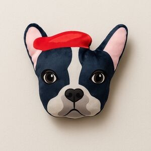 French Bulldog Plush Dog Toy Red Beret FabFitFun NWT Gift for Dog Lovers
